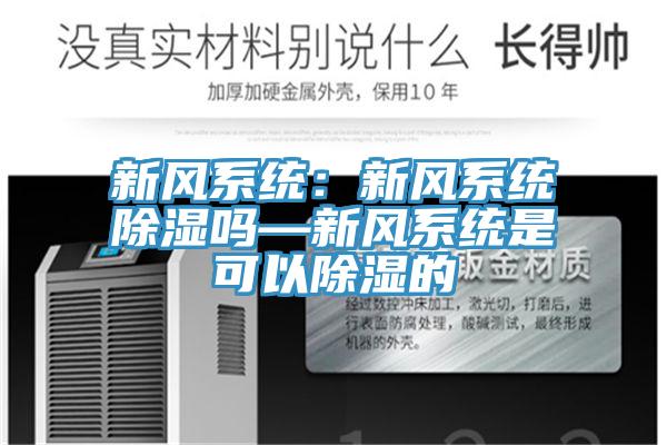 新風(fēng)系統(tǒng)：新風(fēng)系統(tǒng)除濕嗎—新風(fēng)系統(tǒng)是可以除濕的